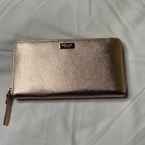 Kate Spade Newbury Lane Neda Rose Gold Saffiano Leather Wallet